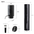 Electric Wine Bottle Opener Set Rechargeable Wine Set with Foil Cutter, Electric Wine Opener, Electric 2in-1 Wine Aerator & Pourer, Electric Vacuum Pump and Wine Stoppers, Black