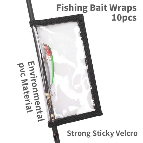 Fishing Lure Wraps 10 Packs Durable Clear PVC Lure Covers Keeps Fishing Safe Easily See Lures Fishing Hook Covers Bait Storage (10pcs 5L+5M)
