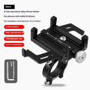 Bike Phone Mount Holder, Aluminum Motorcycle Phone Holder Mount with 360° Rotation, Aluminum Alloy Five Claws Adjustable Road Bike Bracket(Black)
