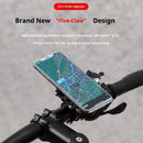 Bike Phone Mount Holder, Aluminum Motorcycle Phone Holder Mount with 360° Rotation, Aluminum Alloy Five Claws Adjustable Road Bike Bracket(Black)