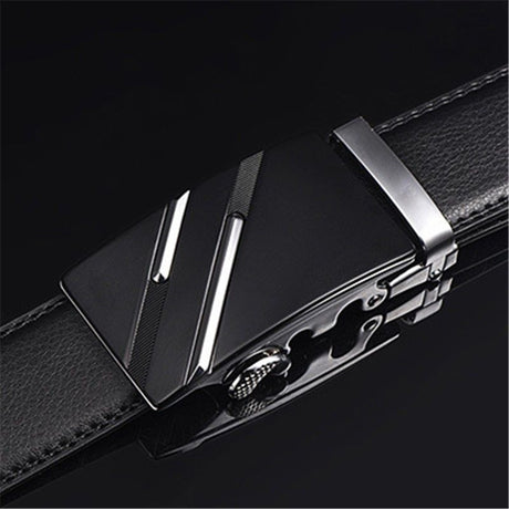 Men's Automatic Belt Leather Business Casual Style Slide belt,  for men Slide Belt Strap Automatic Leather Belt Buckle