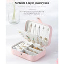 Travel Jewelry Box, PU Leather Small Jewelry Organizer for Women Girls, Portable Mini Travel Case Display Storage Holder Boxes for Stud Earrings, Rings, Necklaces, Bracelets (Pink)