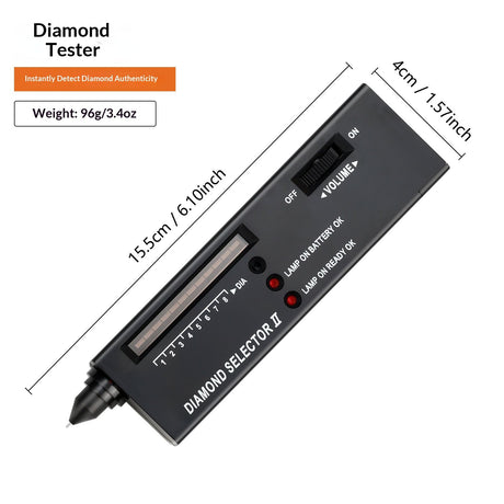 Diamond Tester Pen – Portable Jewelry Diamond Testers for Real and Fake Gemstones – Professional Gemstone Detector Tool with LED Light, Audible Signal & Battery Operated Design for Accurate Testing