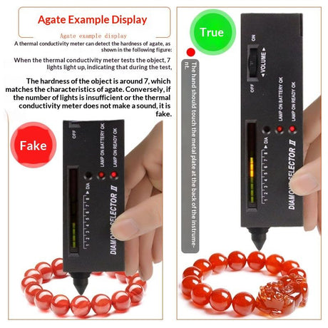 Diamond Tester Pen – Portable Jewelry Diamond Testers for Real and Fake Gemstones – Professional Gemstone Detector Tool with LED Light, Audible Signal & Battery Operated Design for Accurate Testing