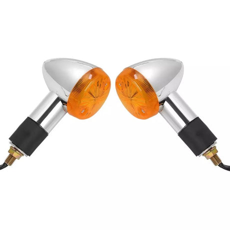 4pcs Motorcycle Turn Signals Bullet Front Rear Lights, Light Rear Indicator Blinkers Universal Fits (Retro turn signal)