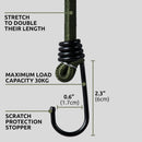 45cm- Heavy Duty Bungee Cords with Hooks10 Pack Multi-Purpose Elastic Bungee Straps for Luggage, Roof Racks, Camping - Weatherproof & UV Resistant