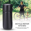 Waterproof Bike Tool Case - Cycling Storage Pouch for Mountain and Road Bikes - Hard Shell Zip Bag with Bottle Cage (Carbon Black)
