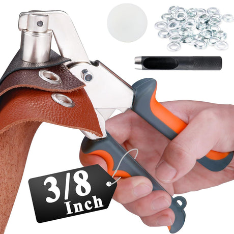 Heavy Duty Grommet Tool Kit, 500 pcs 10mm Grommets, Eyelet Tool, Press for Tarp, Grommet Kit, Fabric, Banner, Canvas, Leather, Tents, Vinyl