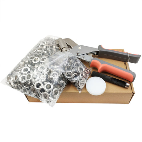 Heavy Duty Grommet Tool Kit, 500 pcs 10mm Grommets, Eyelet Tool, Press for Tarp, Grommet Kit, Fabric, Banner, Canvas, Leather, Tents, Vinyl