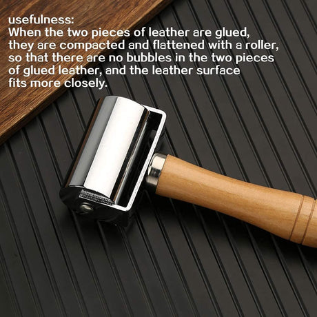 1Pcs 60mm Heavy Duty Leather Press Seam Roller , Leather Press Laminating Roller Edge Roller Leather Edge Creaser and Smoother Platen Tool for Leather(Medium)