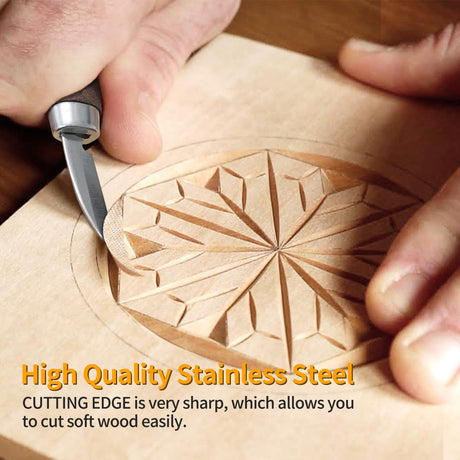 Wood Carving Tools Set - Wood Carving Knife Kit for Beginners, Adults, and Kids, Includes 3  Knives for DIY Woodworking and Carving Enthusiasts（Flat handle six piece set）