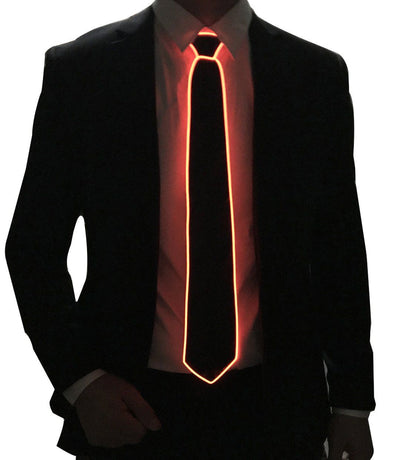 Led Tie Light Up Ties Novelty Necktie For Men LED Light Up Ties Costume Accessory Light Up Neckties（Red）