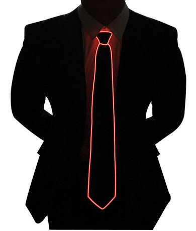 Led Tie Light Up Ties Novelty Necktie For Men LED Light Up Ties Costume Accessory Light Up Neckties（Red）
