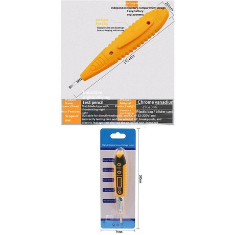 Test Screwdriver, Voltage Detector Pen Light Circuit Tester Electric Test Pen Screwdriver  Contact Induction LED with Light  12V-220V 1pcs
