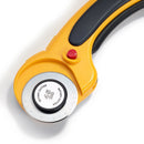 45mm Ergonomic Rotary Cutter  - Rotary Fabric Cutter w/Blade Cover & Squeeze Trigger for Quilting, Sewing, Crafts,  yellow
