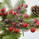 Elegant Flocked Teardrop Swags with Pinecones and Berries, Shimmering Holiday Hanging Decor for Indoor Door Wall Mantel,（55*35cm）