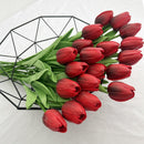 20pcs Artificial Tulips Flowers Fake Faux  Tulip Bouquet Real Touch Flower Arrangement for Home Room Office Party Wedding Decoration Excellent Gift Idea for Mothers Day(red)