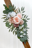 Artificial Dusty Rose Flowers Set of 2 for Wedding Welcome Signs Floral Decorations, Wedding Arch Flowers for Wedding Ceremony（60*30cm,40*20cm)
