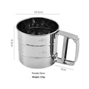 2.5 Cup Flour Sifter, Semi Automatic Small Baking Sieve, Stainless Steel, Fine Mesh Sieve Flour Duster