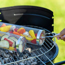 2PCS Rolling Grill Baskets for Outdoor Grill, Egg Accessories-Set Includes Fork, Hook, and Oil Brush-304g Stainless Steel-Perfect Gifts for Dad, Camping Must Haves, Unique Outdoor Gifts