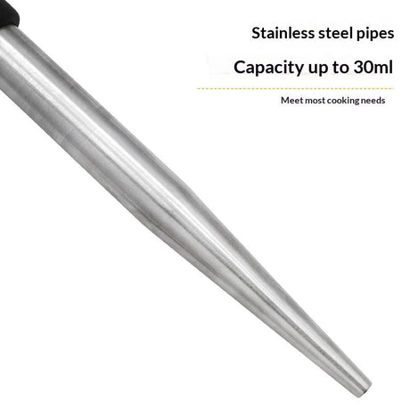 Stainless Steel Food Grade Turkey Baster for Cooking, Baking, Injecting Marinade With cleaning brush（Black）