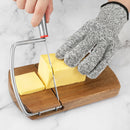 Wooden Cheese Slicer, Cheese Cutter Board with Stainless Steel Blade for Block Cheese, Vegetables, Butter, Sausages, Bread