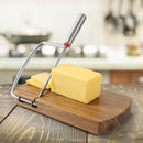 Wooden Cheese Slicer, Cheese Cutter Board with Stainless Steel Blade for Block Cheese, Vegetables, Butter, Sausages, Bread