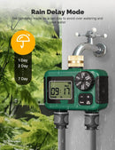 2 Outlet Sprinkler Timer, Water Timer, Programmable Garden Hose Timer with Rain Delay, Manual& Automatic Watering System（11.6*11.7*6.8cm)