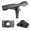 2 Pack Spinning Rod Holder with Side Deck Mount  Fishing Rod Holder Adjustable Fishing Boat Rod Holder, Black Finish