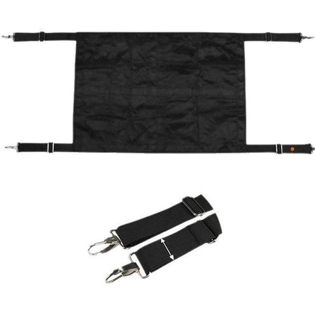HardwareBreathable Mesh Protector, Portable Aisle Fence | Wind Shield Oxford Cloth Construction, Weather Durable Safety Strap System Equine Training Stable Gate (Black)