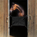 HardwareBreathable Mesh Protector, Portable Aisle Fence | Wind Shield Oxford Cloth Construction, Weather Durable Safety Strap System Equine Training Stable Gate (Black)