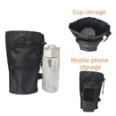 Saddle Water Bottle Holder with Pocket, Saddlebags for Horses with Adjustable Strap, Horse Riding Accessory, Easy to Attach, Black