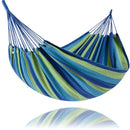 Hammocks Portable Camping Hammock Upgraded Comfortable Fabric Hammock with Two Anti Roll Balance Beam and Sturdy Tree Straps for Camping, Patio, （Blue Green，260*80cm）