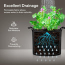 5-Pack 5 Gallons Grow Bags - Heavy Duty 300g Thickened Aeration Nonwoven Fabric Pots with Handles - Ideal Cloth Pots for Plants - Planters Accessories(30*25cm）