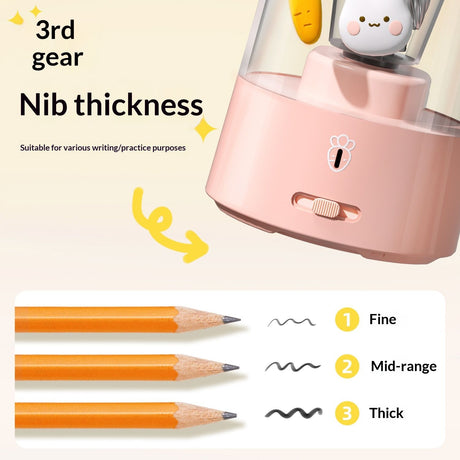 Colored Pencil Sharpener for Kids Gift, Rechargeable Electric Pencil Sharpener, Auto Stop, Classroom/Office/Home (Pink)