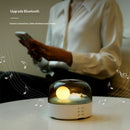 Elegant Moon Sea and Snow Mountain LED Night Light Music Speaker Lamp USB Type-C Rechargeable, Brightness Adjustable, Ideal Bedroom Mood Light and Gift