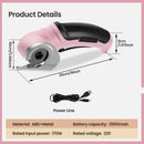 Cordless Electric Scissors, Cardboard Cutter with Safety Lock Electric Mini Cutter Power Rotary Scissors for Leather Felt Rug Box with Storage Box Pink
