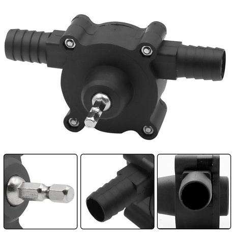 Hand Electric Drill Pump, Self-Priming Pump Electric Drill Small Household Home Water Transfer Pumps  Black