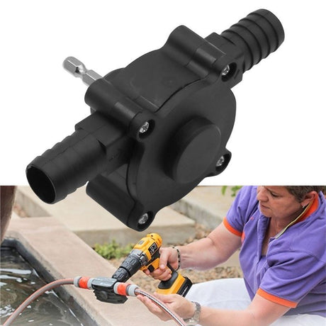 Hand Electric Drill Pump, Self-Priming Pump Electric Drill Small Household Home Water Transfer Pumps  Black
