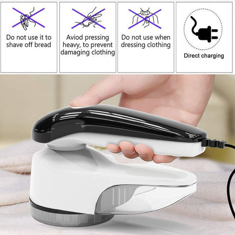 Washable Electric Fabric Shaver and Lint Remover, Rechargeable Sweater Defuzzer with 1 Free Extra Blades and brush, Quickly and Effectively Remove Fluff, Fuzz, Bobbles for Clothes, White
