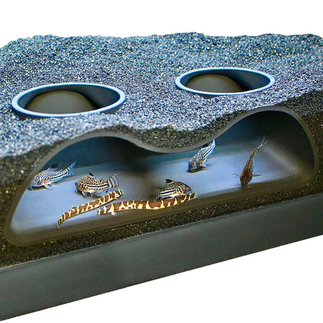 Aquarium Underground Tunnel Cave Natural Curve Two Hole | Viewing Fish & Shrimp Under Gravel Tunnel | Fish Tank Decor Decoration Hideout