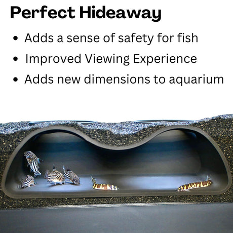 Aquarium Underground Tunnel Cave Natural Curve Two Hole | Viewing Fish & Shrimp Under Gravel Tunnel | Fish Tank Decor Decoration Hideout