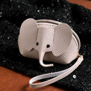 Leather Coin Purse Leather Elephant Keychain Wallet Small Coin Pouch with Keychain Leather Wallet Cute Elephant Gifts for Girls Women