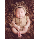 Baby Photography Props Newborn Boy Girl Photo Shoot Outfits Crochet Costume Infant Knitted Hat Sets（khaki）