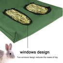 2pcs Rabbit Hay Feeder Bag Guinea Pigs Hanging Hay Rack Manger Holder Dispenser Small Animal Feeder Storage Pouch for Bunny Chinchilla Hamster (Green, 2 Windows)