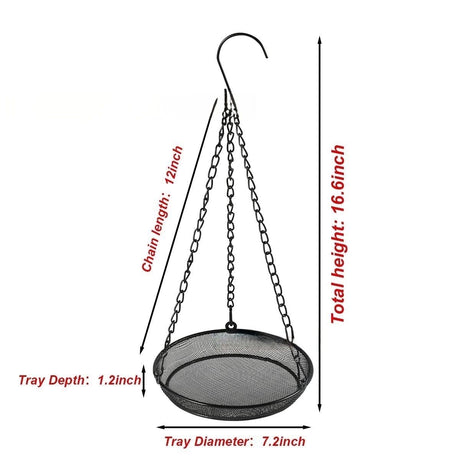 Premium Hanging Bird Feeder Tray, Platform Bird Feeder Stainless Steel Mesh Tray,Wild Bird Feeder for Outside Hanging Seed Platform 1Pcs