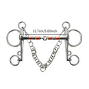 Horse Bit Snaffle Bit for Horse Training Outdoor Horse Accessories Horse Chewing Bit Equestrian Metal with Hooks, Curb Chain
