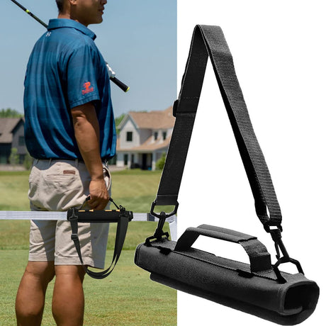 Lightweight Portable Golf Club Bag, Mini Sunday Bag for 54Clubs with Adjustable Shoulder Straps black 20.5*30.5cm