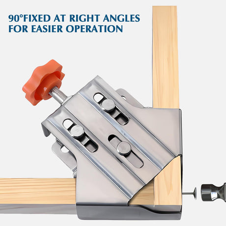 2pcs Stainless Steel Right Corner Clamp,90 Degree Right Angle Clamp for Woodworking,Right Angle Clip Fixer,Single Handle Clamps for Woodworking,（open-ended）