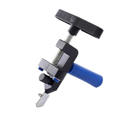 Glass Cutter, 2 in 1 Glass Cutting Tool  3 Tungsten Steel Blades, 4 Tips, Screwdriver, Ceramic Tile, Glazed Tiles Blue